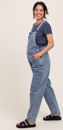 Pinkblush Wash Rolled Cuff Denim Overalls in Light Blue at Nordstrom, Size Small