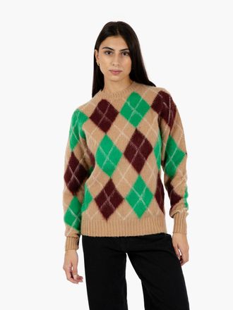 Aspesi Maglione a rombi cammello