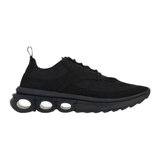 Ferragamo Nima Knit Sneakers - Heren - Sneakers - Zwart - 44 EU - Leer - Schoenen