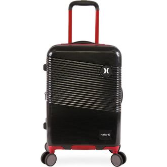 Hurley Looper 21 Hardshell Spinner Suitcase in Black/Red at Nordstrom Rack