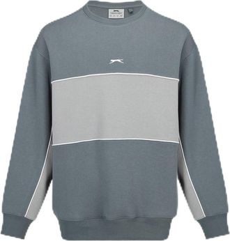 Slazenger Mens Fleece Sportswear Crew Sweat Long Sleeve Slate/grey XXL