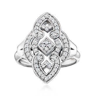Ross-Simons Diamond Marquise-Shaped Ring in Sterling Silver