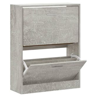 vidaXL Scarpiera Grigio Cemento 63x24x81 Cm In Legno Multistrato - Vidaxl