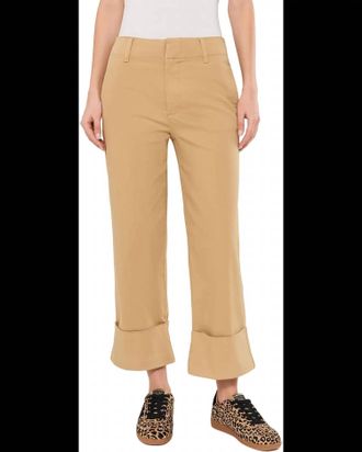 Kut from the Kloth Sienna High Rise Straight Leg Roll Up Pants In Khaki