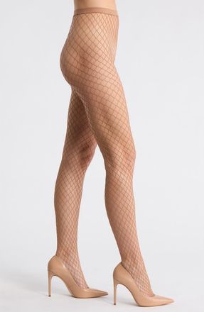 Nordstrom Maxi Fishnet Tights in Tan Macchiato at Nordstrom, Size Medium