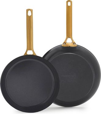 GreenPan Reserve Set of 2 Ceramic Nonstick Frying Pans in Black at Nordstrom