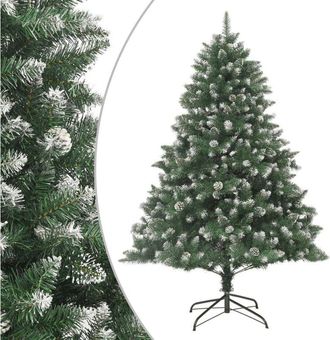 vidaXL Árbol de Navidad artificial con soporte PVC 210 cm vidaXL