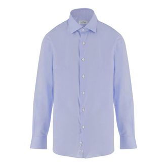 Alessandro Gherardi Katoenen Shirt - Heren - Casual Overhemden - Blauw - M - Katoen - Overhemden