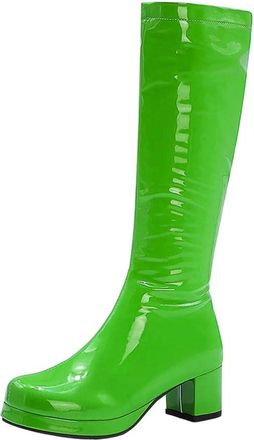 Generic Women Pu Leather Knee High Boots Round Toe Winter Long Elegant Cosplay Party Boot