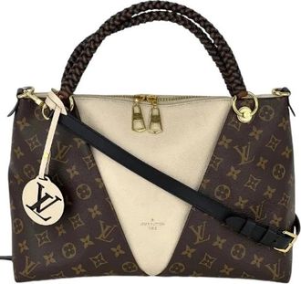 Louis Vuitton Pre-owned Monogram Braided VTote MM - Dames - Vintage Handtas - Beige - ONE Size - Leer - Vintage