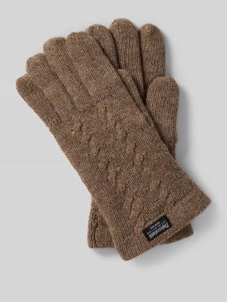 Eem Fashion Handschuhe mit Label-Detail in Taupe, Gr&ouml;&szlig;e L