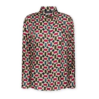Elena Miro Overhemden, Dames, Veelkleurig, 6Xl, Gedrukte viscose overhemd