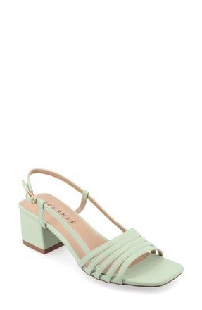 Journee Collection Shayana Block Heel Slingback Sandal in Green at Nordstrom Rack, Size 7.5