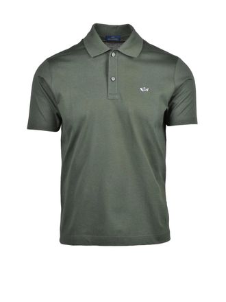 Paul & Shark Green Cotton Embroidered Polo Shirt