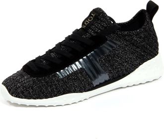 Tod's Lurex Lederen Sportiva Zilveren Schoenen - Dames - Sneakers - Zwart - 35 EU - Schoenen