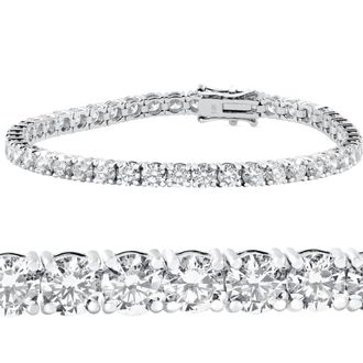 Pompeii3 10 ct Diamond Tennis Bracelet 14k White Gold 7 Double Lock Clasp