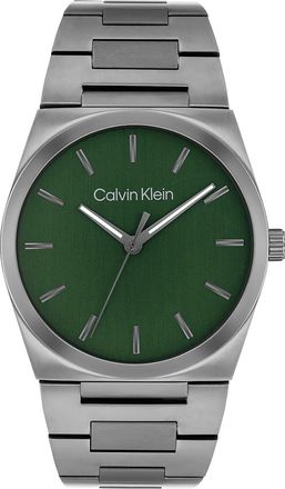 Calvin Klein Mens Textured Dial Integrated Bracelet Watch - Green - OS