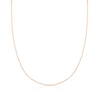 Ross-Simons 0.7mm 14kt Rose Gold Rope-Chain Necklace