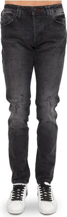 Philipp Plein Super Straight Cut Skull Jeans - Heren - Regular Fit Jeans - Zwart - W33 - Katoen - Jeans