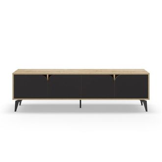 Calicosy Mueble de TV con patas de metal L180 cm - Efecto madera clara