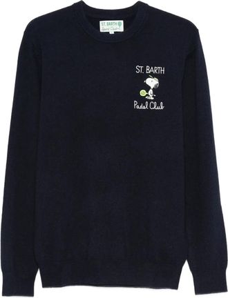 MC2 Saint Barth Snoopy Padel Mini 61 Sweater - Heren - Ronde hals truien - Blauw - S - Truien & Vesten