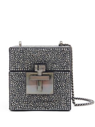Oscar De La Renta Alibi Cube crystal-embellished bag - Black