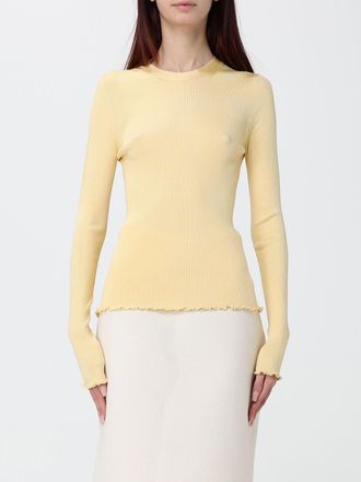 Alaia Slim Fit Ribbed Silk Crewneck Jumper with Long Sleeves