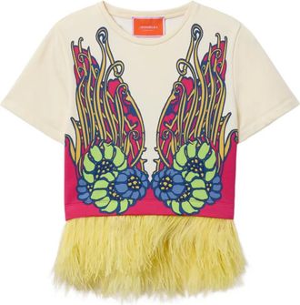 La DoubleJ T-shirt La Scala a fiori - Toni neutri