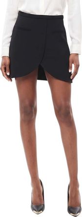 Courr&egrave;ges Black Solid Above Knee Skirt