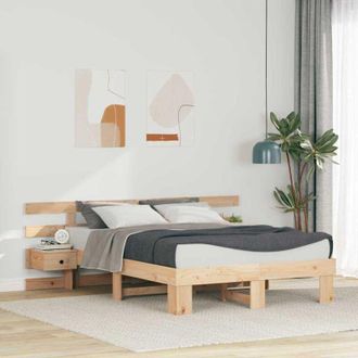 vidaXL Estructura De Cama Con Caj&oacute;n Marr&oacute;n Madera Maciza De Pino Vidaxl