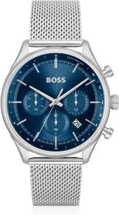 BOSS Mesh-bracelet chronograph watch with blue dial