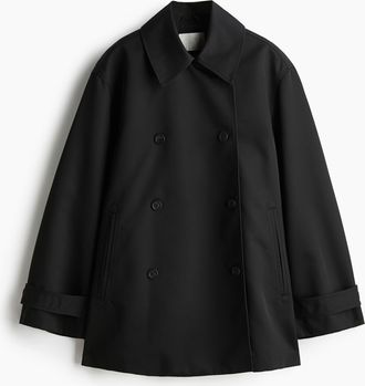 H&M Kurzer Trenchcoat - Schwarz