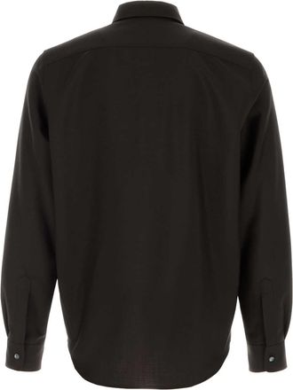 Jil Sander Mens Virgin Wool And Mohair Blend Shirt Black