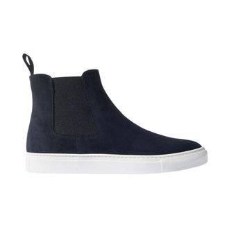 Scarosso Schoenen, Heren, Blauw, 46 EU, Suède, Blauwe Suède Platform Sneakers
