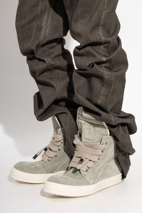 Rick Owens Jumbolace Geobasket High-top Sneakers, Mens, Grey
