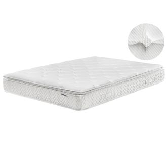 Beliani Colch&oacute;n Moderno Doble 160 X 200 Cm Con Muelles Ensacados Fibra De Bamb&uacute; 7 Zonas Firme Luxus