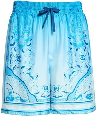 Casablanca Egyptian Rug Silk Shorts in Silk Twill at Nordstrom, Size X-Large