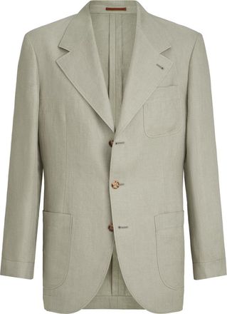 Brunello Cucinelli Chevron unlined blazer in Sage at Nordstrom, Size 50 It