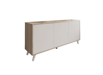 Dmora Aparador imitaci&oacute;n madera de roble, blanco 154x40h72 cm