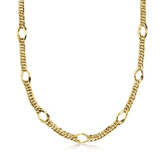 Ross-Simons 14kt Yellow Gold-Plated Geometric-Link Necklace
