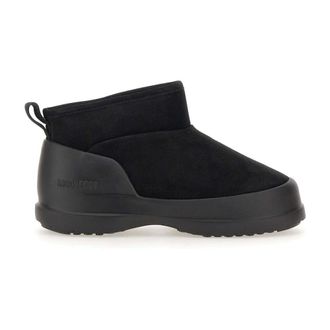 Moon Boot Moon Boot, Winter Boots, male, Black, Size: 13 US Black Suede Fur-Lined Winter Boots