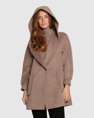 Belle & Bloom Next To You Hooded Wool Blend Coat