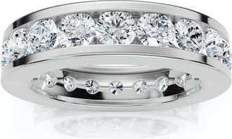Pompeii3 2Ct Channel Set Diamond Eternity Ring 14k Gold or Platinum Lab Grown