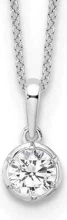 Diamond2Deal 14k White Gold 1/2 Ct Lab Grown Diamond Solitaire Pendant Necklace 18