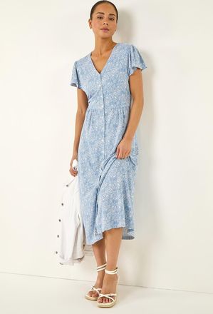 Roman Abstract Spot Midi Dress