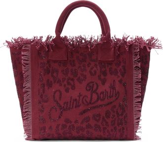 MC2 Saint Barth Structured Shoulder Bag with Strass Leopard Print