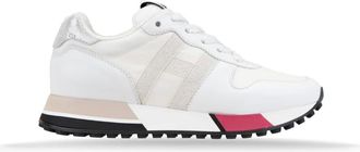 Hogan Sneakers, female, White, 2 UK, Lace-Up Womens Trainers Leather Fabric