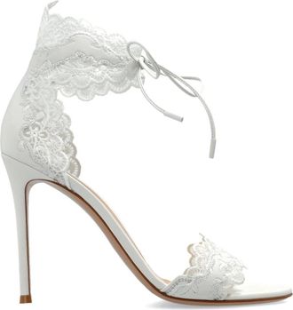 Gianvito Rossi Evie Sandalen met Hak - Dames - Sandalen met hakken - Wit - 40 EU - Leer - Schoenen