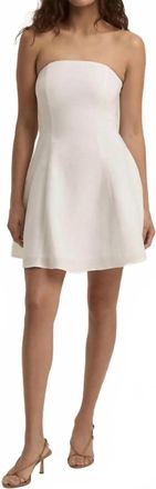 Favorite Daughter Strapless Linen Mini Dress In Bright White