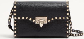 Valentino Garavani Small Rockstud Grainy Calfskin Crossbody Bag Wo